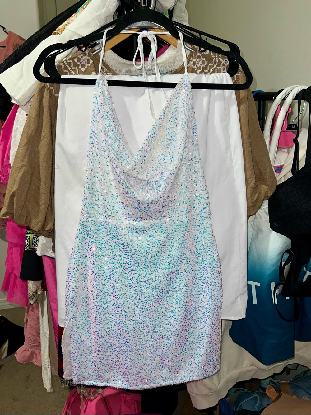 Bear Dance Iridescent Sequin Mini Dress